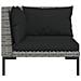 Set Divani Giardino 4 Pz Con Cuscini In Polyrattan Grigio Scuro - Foto miniatura 5