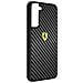 Cover Samsung Galaxy S22 Carbonio Bordo Silicone Retro Rigido Nera - Foto miniatura 4