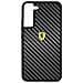 Cover Samsung Galaxy S22 Carbonio Bordo Silicone Retro Rigido Nera - Foto miniatura 1