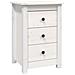 Comodino Bianco 40x35x61,5 Cm In Legno Massello Di Pino - Foto miniatura 1