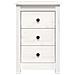 Comodino Bianco 40x35x61,5 Cm In Legno Massello Di Pino - Foto miniatura 2