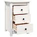Comodino Bianco 40x35x61,5 Cm In Legno Massello Di Pino - Foto miniatura 3