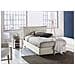 Letto Piazza E Mezza Desirée, Letto Contenitore Con Rivestimento In Tessuto, 100% Made In Italy, Apertura Frontale, Con Materasso Cm 120x190 Incluso, Beige - Foto miniatura 1
