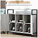 Credenza Moderna In Legno Con 2 Armadietti E Ripiani, Mobile Cucina E Per Ingresso Grigio Chiaro, 100x34x87.2cm - Foto miniatura 3