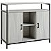 Credenza Moderna In Legno Con 2 Armadietti E Ripiani, Mobile Cucina E Per Ingresso Grigio Chiaro, 100x34x87.2cm - Foto miniatura 1