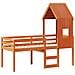 Letto A Soppalco Con Tetto Cera 80x200 Cm In Legno Di Pino - Foto miniatura 3