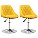 Sedie da Pranzo Girevoli 2 pz Giallo Senape in Velluto - Foto miniatura 1