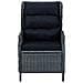 Sedia Da Giardino Reclinabile E Cuscino Polyrattan Grigio Scuro - Foto miniatura 1