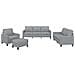 Set di Divani 4 pz con Cuscini Grigio Chiaro in Tessuto - Foto miniatura 1