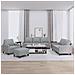 Set di Divani 4 pz con Cuscini Grigio Chiaro in Tessuto - Foto miniatura 2