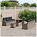 Set di Divani da Giardino  9 Pezzi con Cuscini Grigi in Rattan Composito e Acacia, Divano da Giardino  2 Posti con Cuscini Grigi in Rattan Composito, Set da Pranzo da Giardino 3 Pezzi con Cuscini Grigi in Rattan Composito e Acacia - Foto miniatura 3