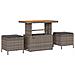 Set di Divani da Giardino  9 Pezzi con Cuscini Grigi in Rattan Composito e Acacia, Divano da Giardino  2 Posti con Cuscini Grigi in Rattan Composito, Set da Pranzo da Giardino 3 Pezzi con Cuscini Grigi in Rattan Composito e Acacia - Foto miniatura 4