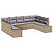 Set di Divani da Giardino da 9 Pezzi con Cuscini Beige in Rattan Sintetico - Foto miniatura 1