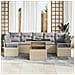 Set Divano da Giardino  8 pezzi con Cuscini Beige Rattan, Divano da Giardino  2 posti con Cuscini Beige Rattan - Foto miniatura 3