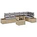 Set Divano da Giardino 7 Pezzi con Cuscini Beige in Polyrattan - Foto miniatura 1