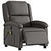 Poltrona Massaggiante Reclinabile Elettrica Grigia Vera Pelle - Foto miniatura 3