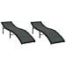 Lettini Prendisole 2 pz con Cuscini Grigio in Polyrattan - Foto miniatura 1