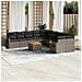 Set Divani da Giardino 11 pz con Cuscini in Polyrattan Grigio - Foto miniatura 2