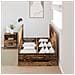 Struttura Letto con Contenitore in Legno Invecchiato 80x200 cm - Foto miniatura 4