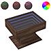 Tavolino Salotto con LED Rovere Marrone 70x50x45 cm Multistrato - Foto miniatura 1