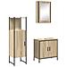 Set Mobili Bagno 3 Pezzi Rovere Legno Ingegnerizzato - Foto miniatura 1