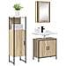 Set Mobili Bagno 3 Pezzi Rovere Legno Ingegnerizzato - Foto miniatura 3