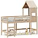Letto Soppalco con Scala e Tetto 90x190 cm Legno Massello Pino - Foto miniatura 1