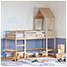 Letto Soppalco con Scala e Tetto 90x190 cm Legno Massello Pino - Foto miniatura 2
