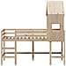 Letto Soppalco con Scala e Tetto 90x190 cm Legno Massello Pino - Foto miniatura 4