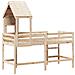 Letto Soppalco con Scala e Tetto 90x190 cm Legno Massello Pino - Foto miniatura 8