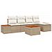 Set Divano da Giardino 6 pcs beige e panna 184 x 62 x 85 cm - Foto miniatura 1