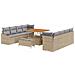 Set Divano da Giardino con cuscino 11 pcs Beige Poly Rattan - Foto miniatura 1