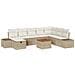 Set Divano da Giardino con cuscino 9 pcs Beige Poly Rattan - Foto miniatura 1