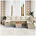 Set Divano da Giardino con cuscino 9 pcs Beige Poly Rattan - Foto miniatura 3