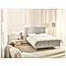 Divano Letto Con Contenitore Tessuto Officer 160 X 200 Cm Bianco Sporco - Foto miniatura 1