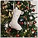 Calza Di Natale Bianca A Cinque Stelle - Decorazione Festiva In Peluche Ricamata - Foto miniatura 2