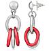 Orecchini A Maglie Rosse E Argento - Foto miniatura 1
