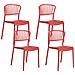 Set Di 4 Sedie Da Giardino Gela Rosso - Foto miniatura 2