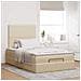 Struttura Letto Pouf con Materasso Crema 120x200 cm in Tessuto - Foto miniatura 4
