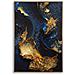 Stampa Su Tela Andromeda B Effetto Marmo Blu E Oro, 60x90 Cm - Foto miniatura 1