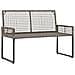 Panchina da esterno Grigio 118 x 55 x 82 cm Rattan PE e Tessuto - Foto miniatura 4
