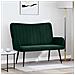 Sofa a Due Posti Verde Scuro 115 x 61 x 87 cm Velluto - Foto miniatura 2