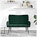 Sofa a Due Posti Verde Scuro 115 x 61 x 87 cm Velluto - Foto miniatura 3