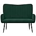 Sofa a Due Posti Verde Scuro 115 x 61 x 87 cm Velluto - Foto miniatura 4