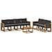 Set di divani da esterno con cuscino 8 pcs Naturale e Nero - Foto miniatura 1