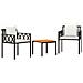 Set Mobili da Esterno 3 pcs Nero e Bianco Crema polyrattan - Foto miniatura 1