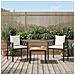 Set Mobili da Esterno 3 pcs Nero e Bianco Crema polyrattan - Foto miniatura 2