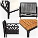 Set Mobili da Esterno 3 pcs Nero e Bianco Crema polyrattan - Foto miniatura 8