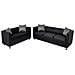 Set Divani a 3 e a 2 Posti in Similpelle Nero 170 x 62,5 x 63 cm - Foto miniatura 1