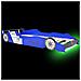 Letto Con Luci Led Per Bambino Auto Da Corsa 90x200 Cm Blu - Foto miniatura 3